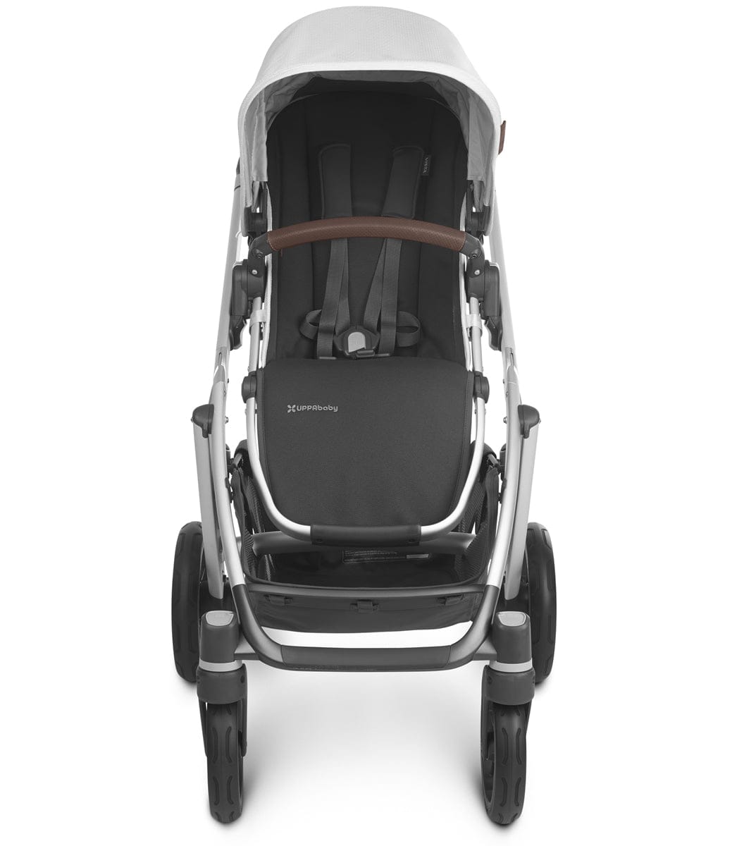 UPPAbaby Vista V2 Single-to-Double Stroller - Bryce (White Marl/Silver/Chestnut Leather)