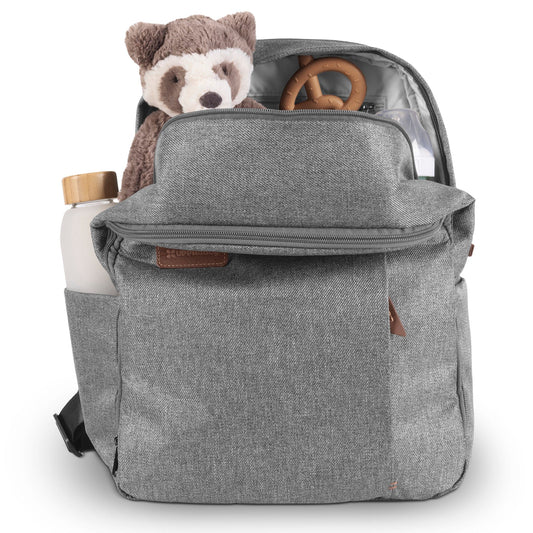 UPPAbaby Changing Backpack - Greyson (Charcoal Melange / Saddle Leather) - 0902-DPB-WW-GRY