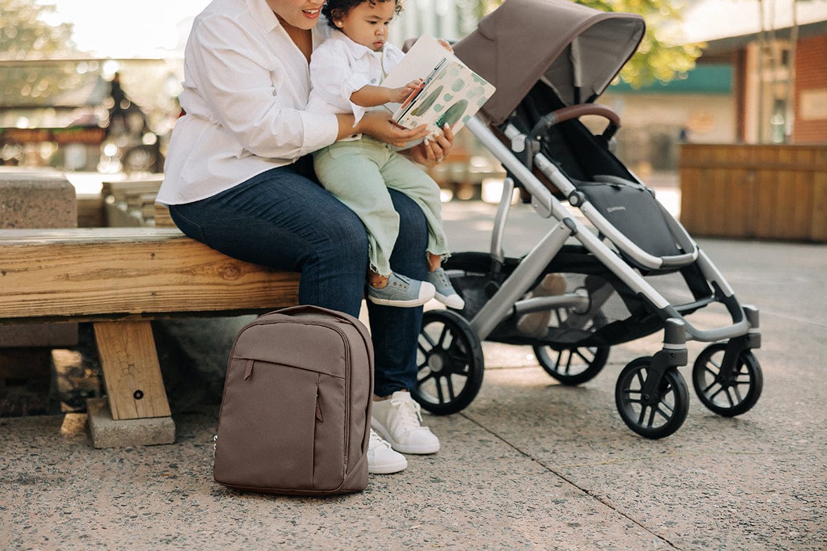 UPPAbaby Changing Backpack - Theo (Dark Taupe / Chestnut Leather) - 0919-DPB-WW-THO