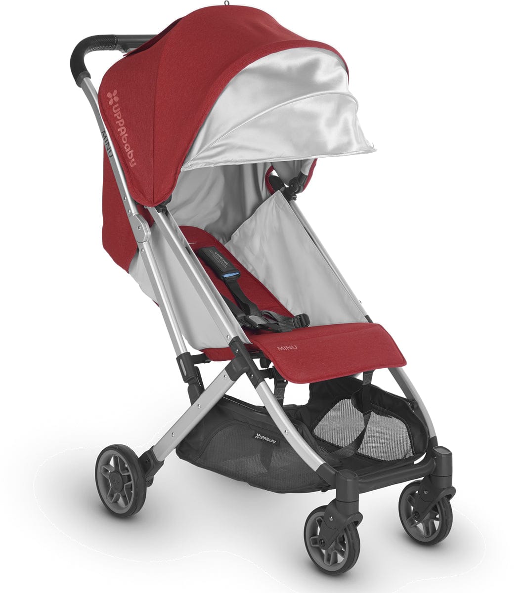 UPPAbaby Minu Compact Stroller - Denny (Red Melange/Silver/Black Leather)