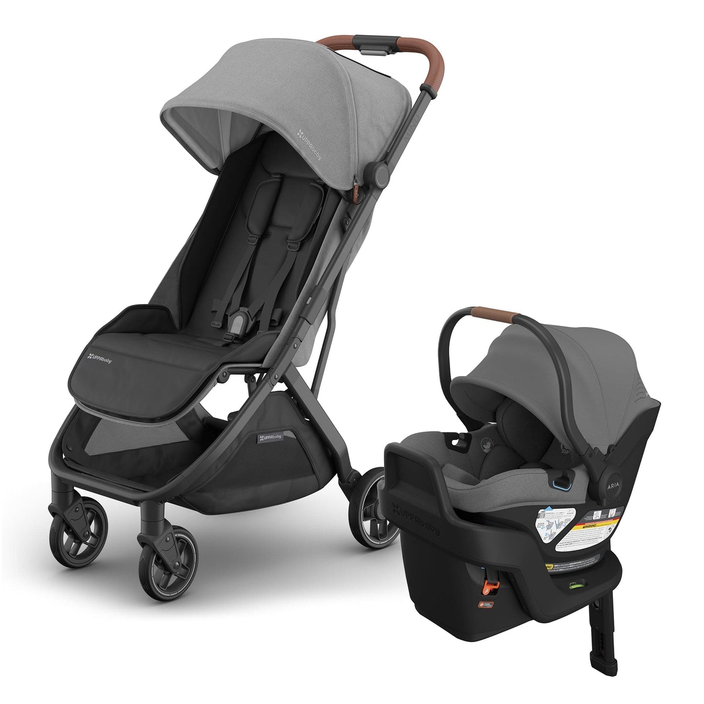 UPPAbaby Minu V3 Compact Stroller + Aria V2 Travel System Bundle - Greyson - TRVL-ARIA-V2-0803-MIN-NA-GRY