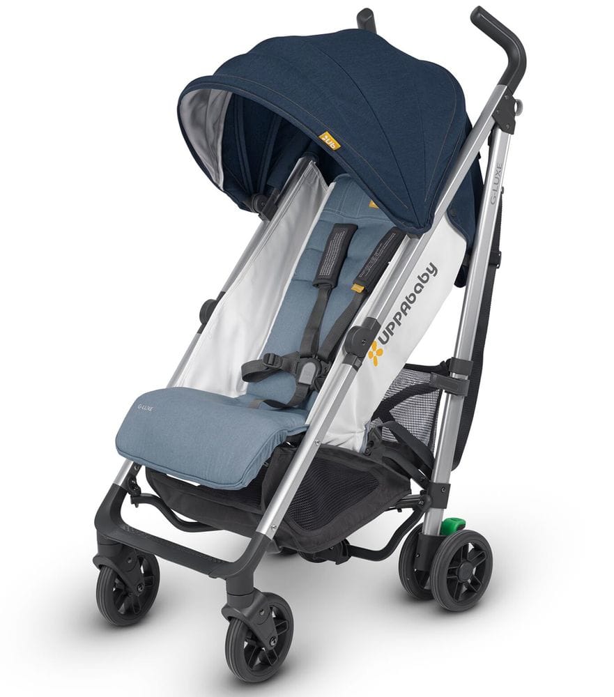 UPPAbaby Open Box 2018/2019 G-Luxe Stroller - Aidan (Denim/Orange Stitch/Silver) - 0518-GLX-US-ADN-OB