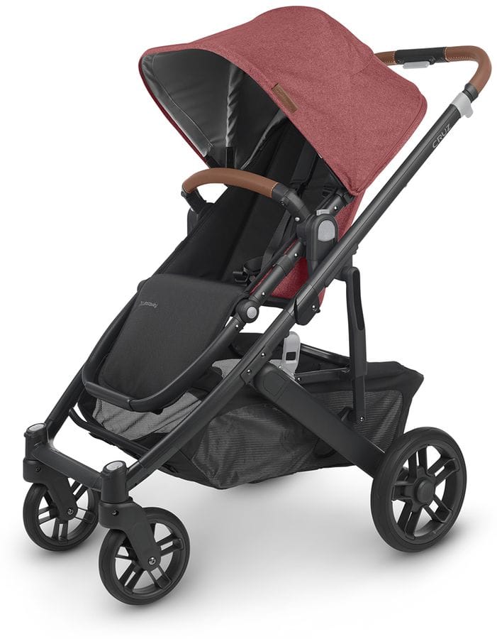UPPAbaby OPEN BOX Cruz V2 Stroller - Lucy (Rosewood Melange / Carbon / Saddle Leather) - 0420-CRZ-NA-LCY-ob