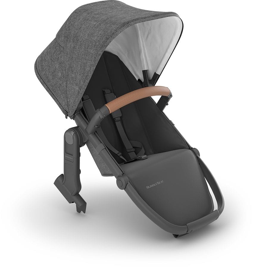 UPPAbaby OPEN BOX RumbleSeat V2+ - Greyson (Charcoal Melange / Carbon Frame / Saddle Leather) - 0903-RBS-US-GRY-OB
