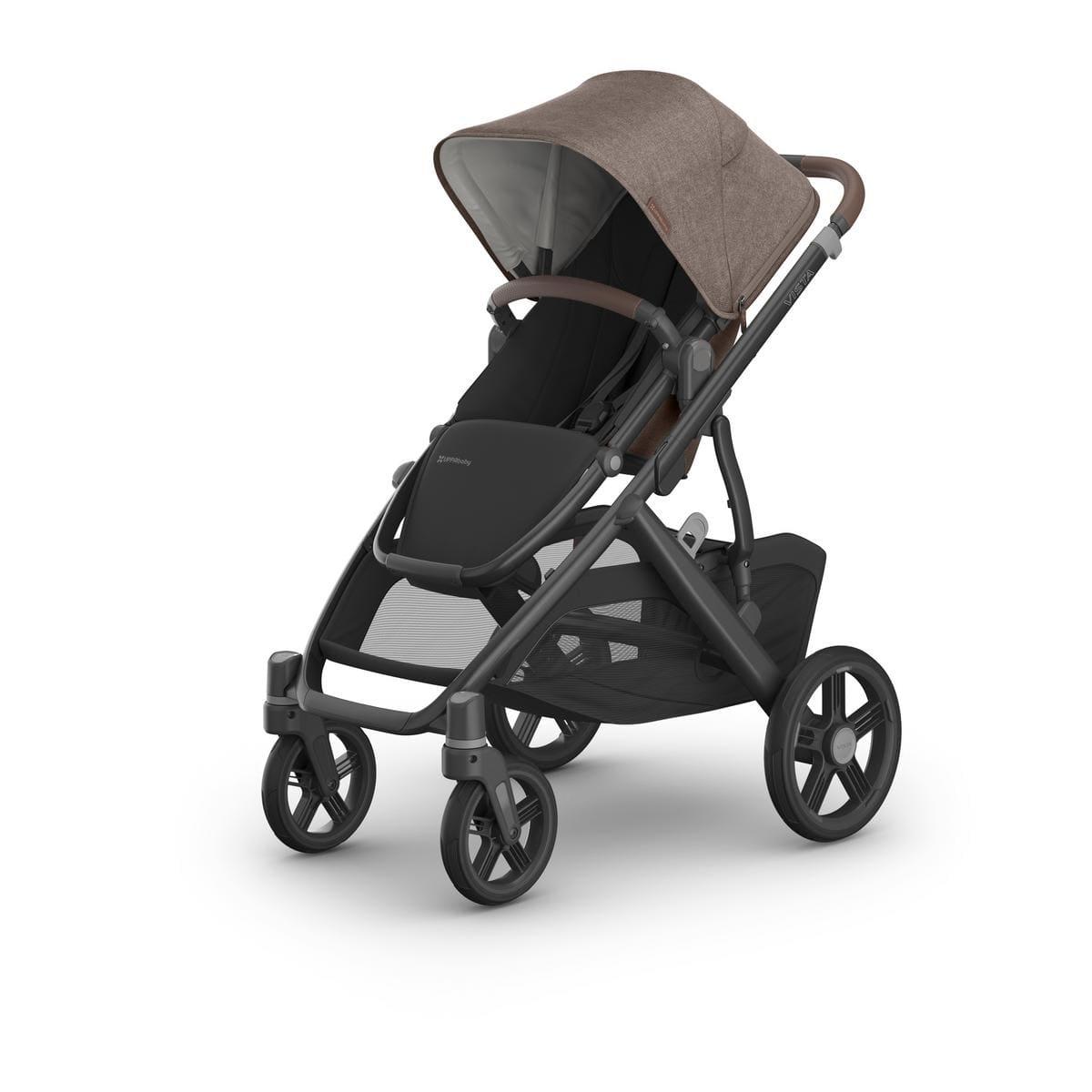 UPPAbaby OPEN BOX Vista V3 Single-to-Double Stroller - Owen (Mocha Melange / Carbon Frame / Chestnut Leather) - 0303-VSO-NA-OWN-OB