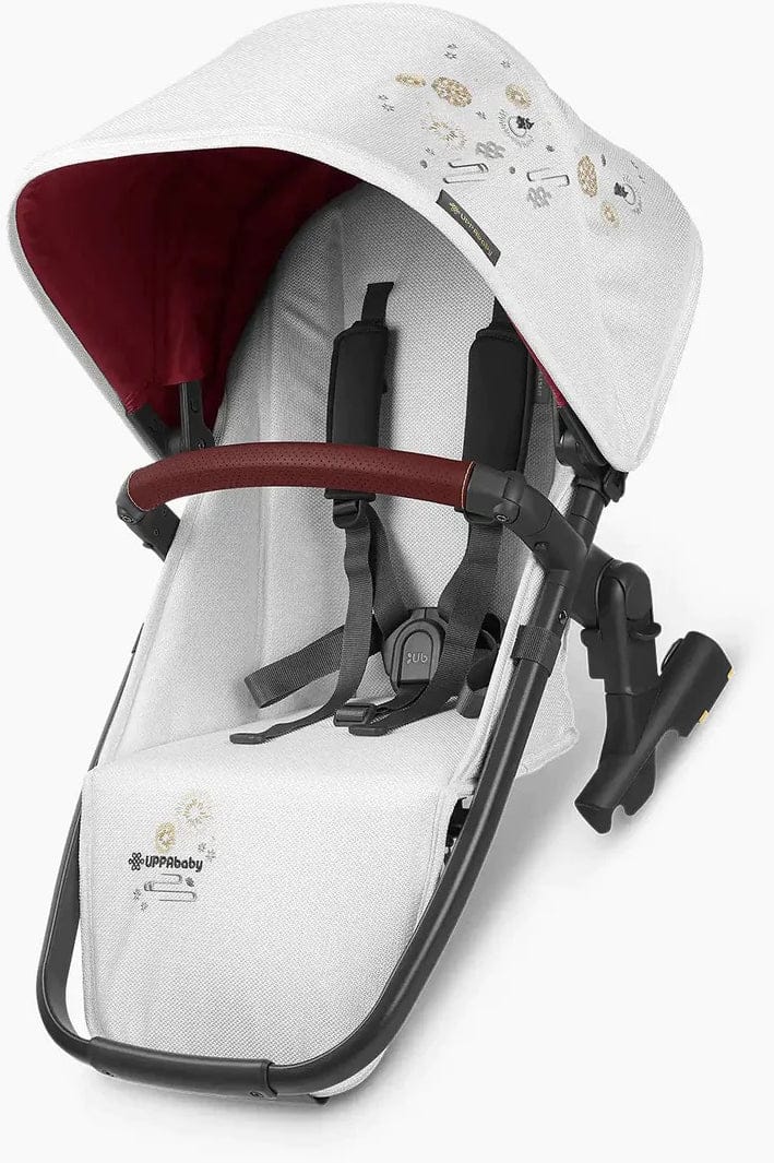 UPPAbaby Rumbleseat V2 - Jade Rabbit (White Marl / Carbon Frame / Maroon Leather)