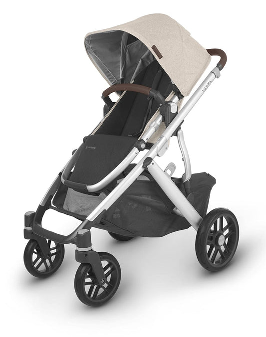 UPPAbaby VISTA V2 Single-to-Double Stroller - Declan (Oat Melange/Silver/Chestnut Leather)