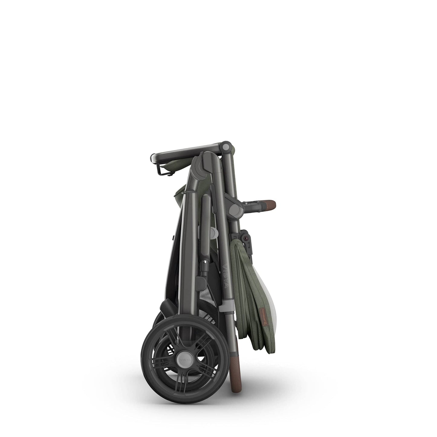 UPPAbaby Vista V3 Single-to-Double Stroller - Evelyn (Meadow Green / Graphite Frame / Chestnut Leather) - 0303-VSO-NA-EVE