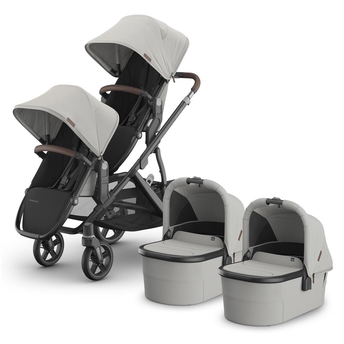 Uppababy Vista V3 Double Stroller + Bassinet savannah