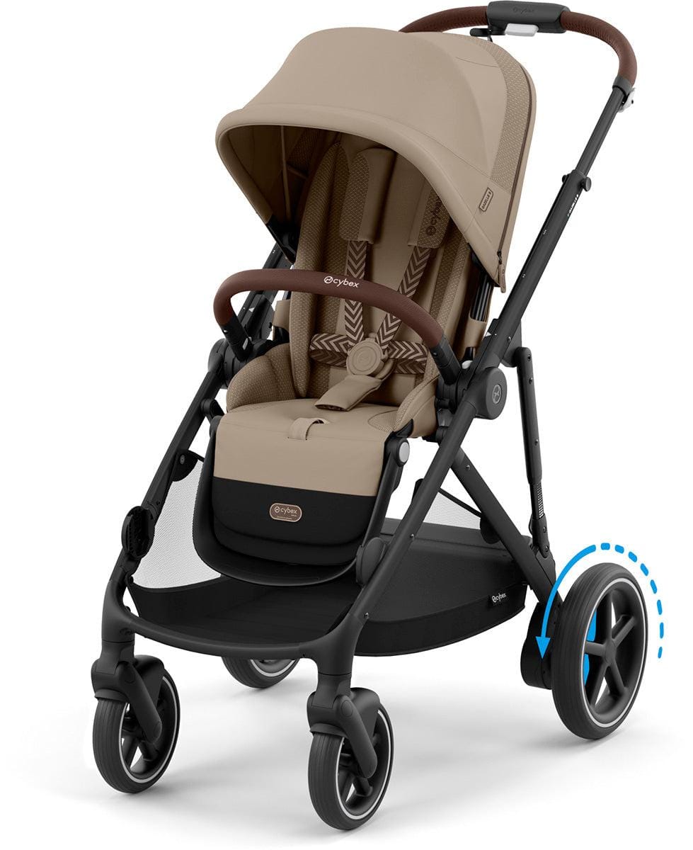 Cybex OPEN BOX eGazelle S Electronic Assist Stroller - Black Frame / Almond Beige - 524001219-OB