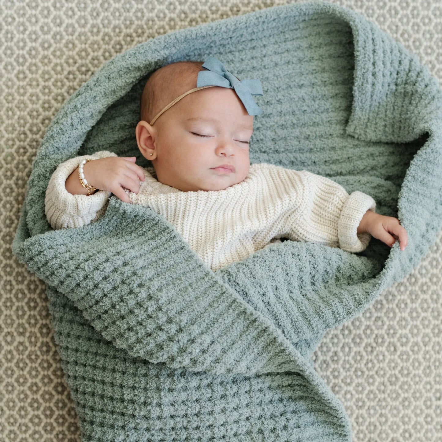 Saranoni Waffle Knit Receiving Blanket - Elm