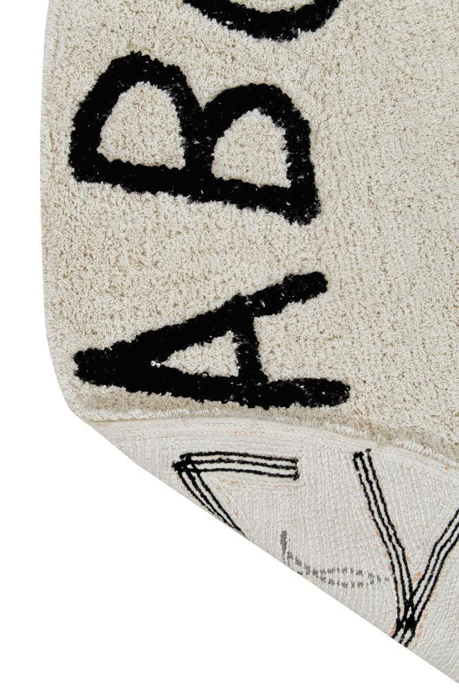 Lorena Canals Round Rug - ABC - Natural/Black (5') - C-ABC-NBK