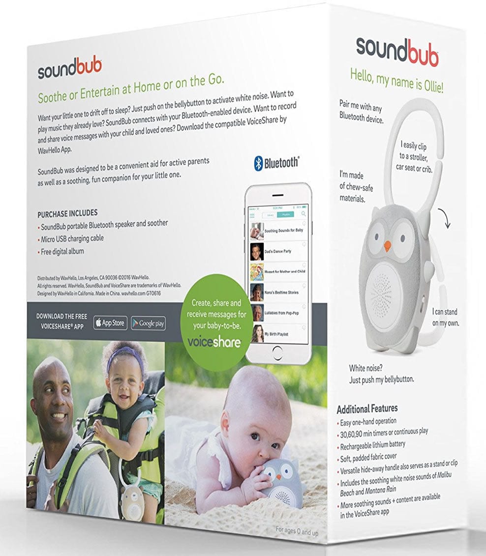 WavHello Soundbub Bluetooth Speaker & Baby Soother - Owl - WH-23-488