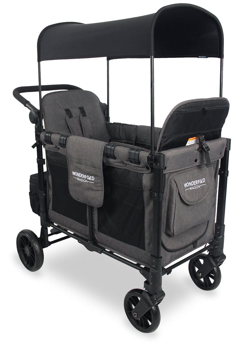 WonderFold OPEN BOX W2 2.0 Elite Multifunctional Double (2 Seater) Stroller Wagon - Charcoal Gray