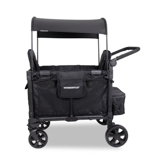WonderFold W2 Elite Pro (2 Seater) Double Stroller Wagon - Jet Black - W2ELTP-JBLK