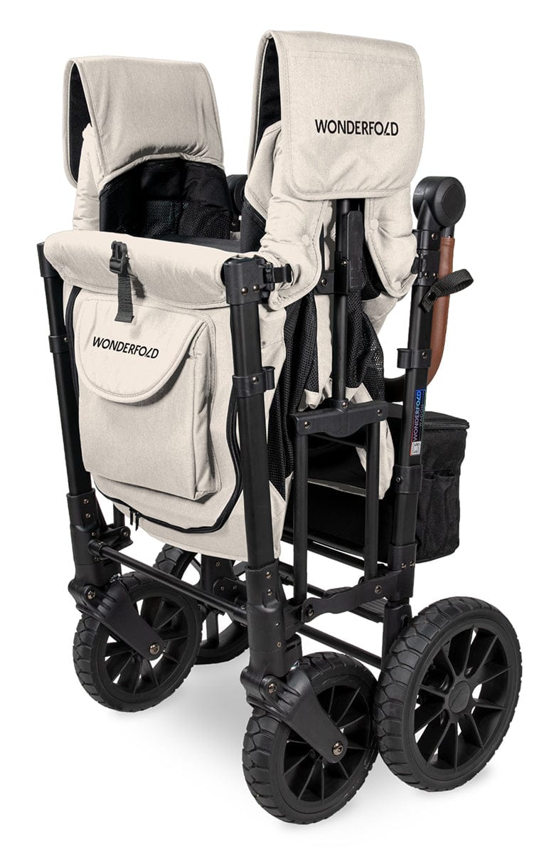 Wonderfold W2 Luxe Multifunctional Double (2 seater) Stroller Wagon - Sandy Beige (Albee Exclusive)