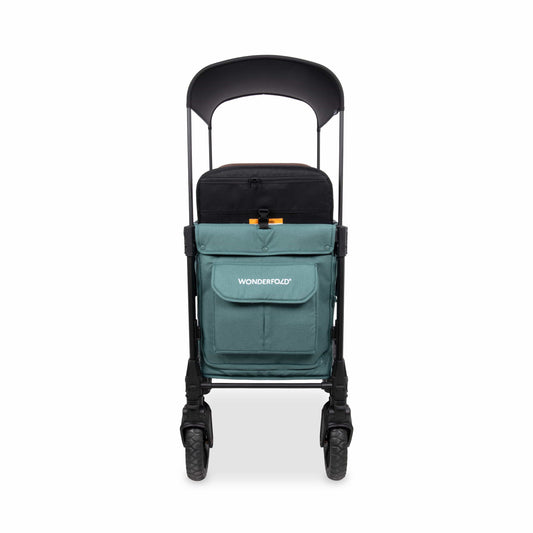 WonderFold W2 Luxe Pro (2 Seater) Double Seater Stroller Wagon - Hunter Green - W2LUXP-HNTGN