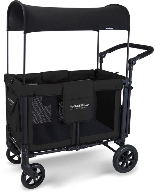 WonderFold W2 Original (2 Seater) Double Stroller Wagon - Black - W2-BLACK