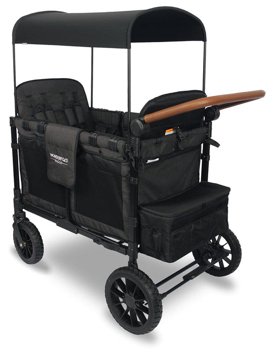 WonderFold W4 Luxe Multifunctional Quad (4 Seater) Stroller Wagon - Volcanic Black - W4S2BLK