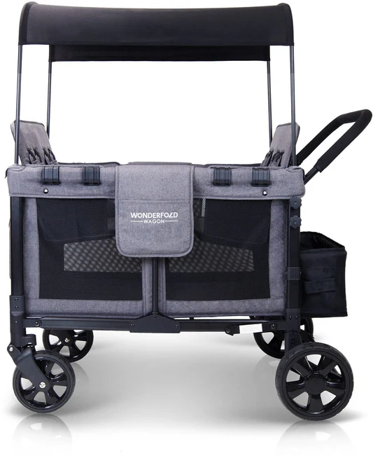 WonderFold W4 Original Quad (4 Seater) Stroller Wagon - Gray - W4-GRAY