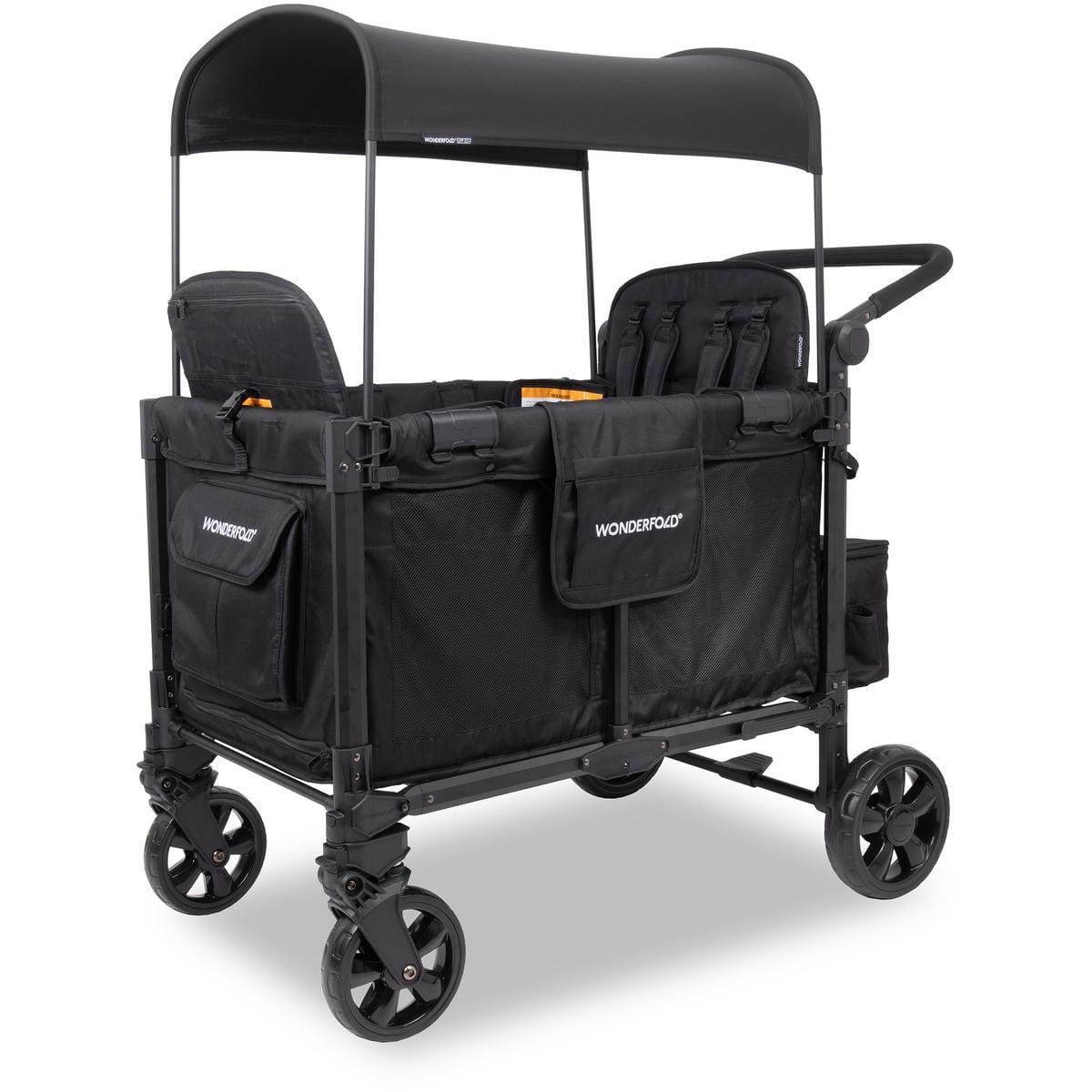 WonderFold OPEN BOX W4 Elite Pro (4 Seater) Stroller Wagon - Jet Black - W4ELTP-JBLK-OB