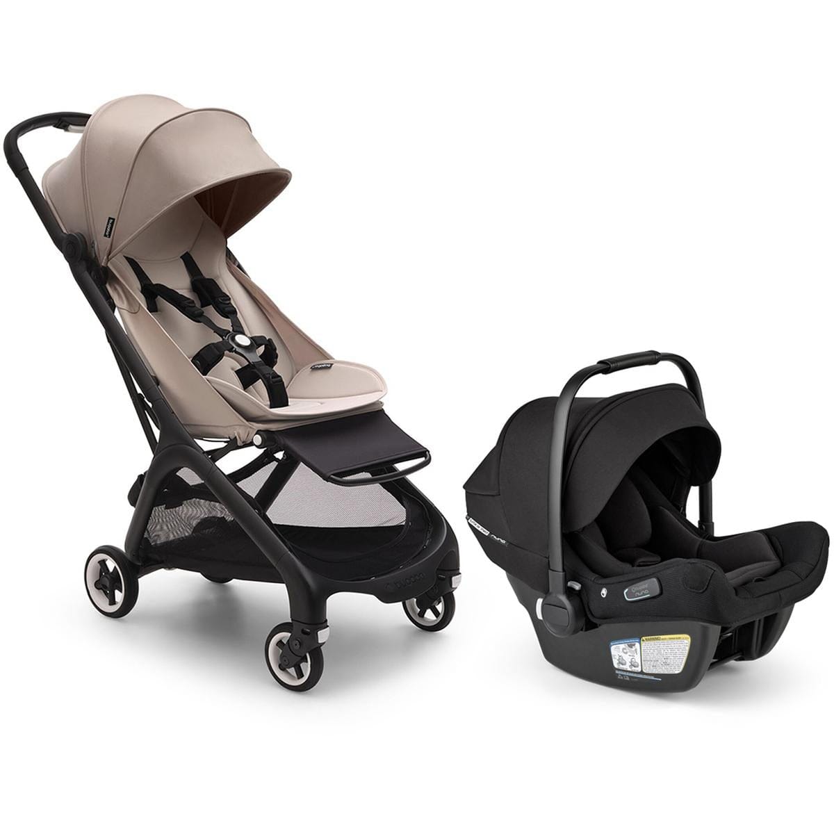 Bugaboo Butterfly 1 + Turtle Air Shield Travel System Bundle - Black / Desert Taupe / Black - 100025034-400016001-B