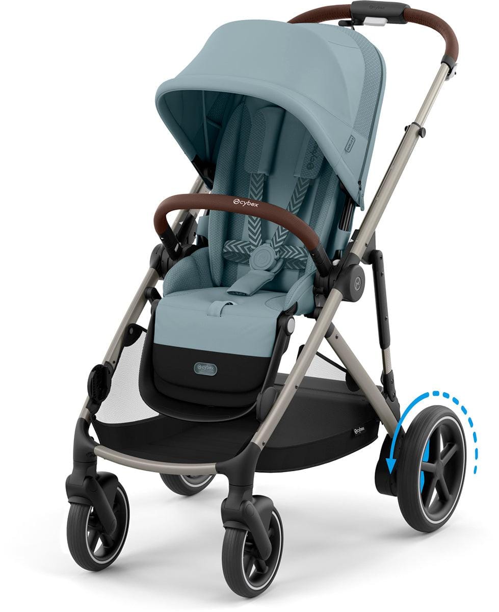 Cybex OPEN BOX eGazelle S Electronic Assist Stroller - Taupe Frame / Stormy Blue - 524000539-OB