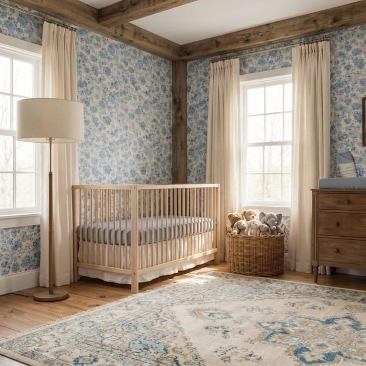 Sugar + Maple Fitted Crib Sheet - Baby Blue