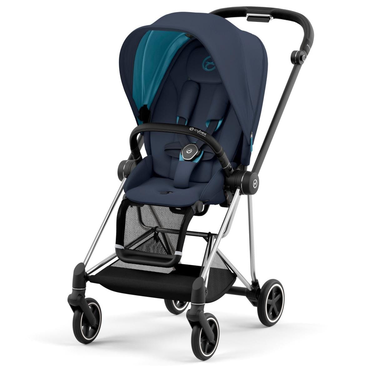 Cybex MIOS 3 Stroller (One Box) - Chrome / Black / Nautical Blue