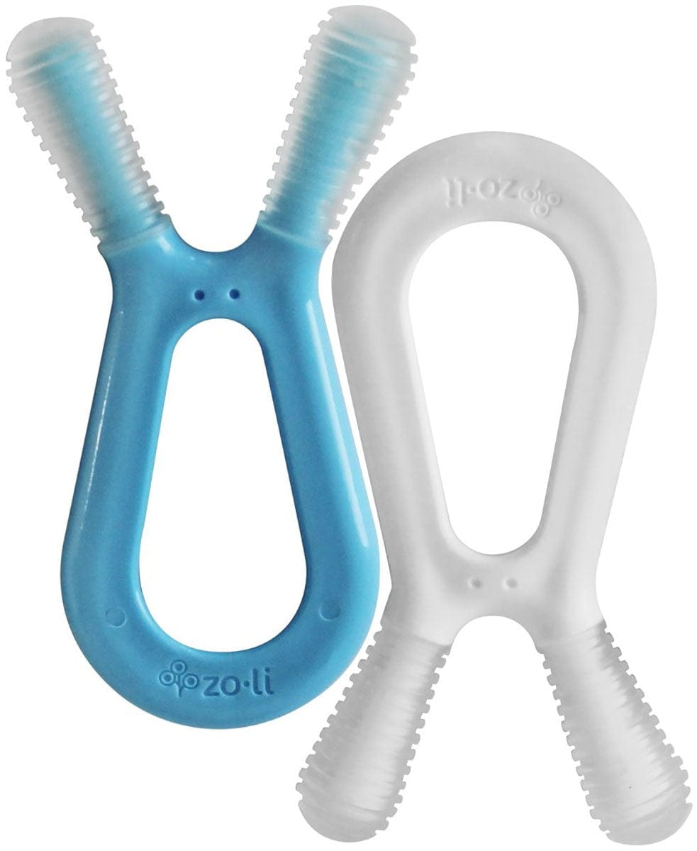 Zoli Bunny Teether 2 Pack - Blue/White - BC17BBLWH2