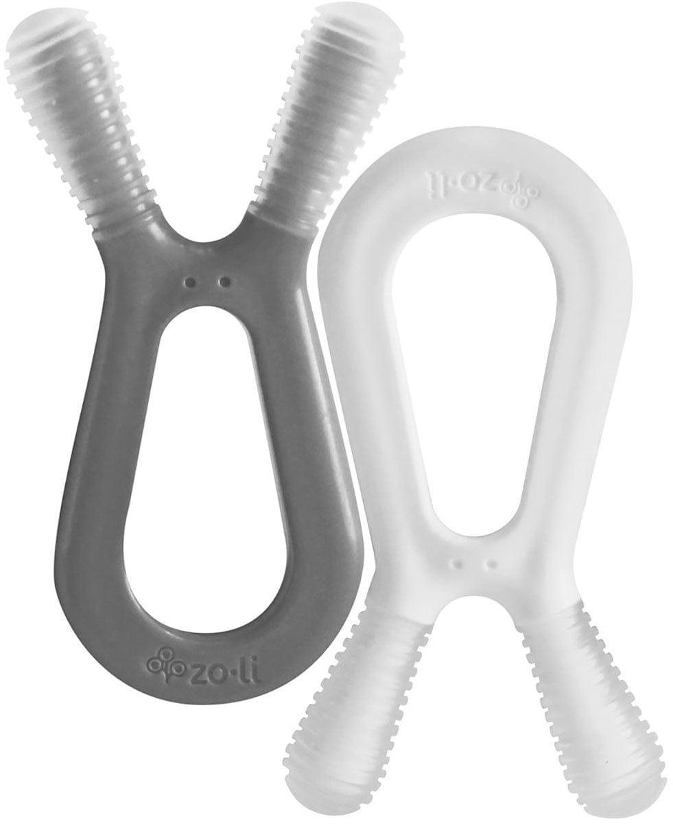 Zoli Bunny Teether 2 Pack - Grey/White - BC17BGYWH2