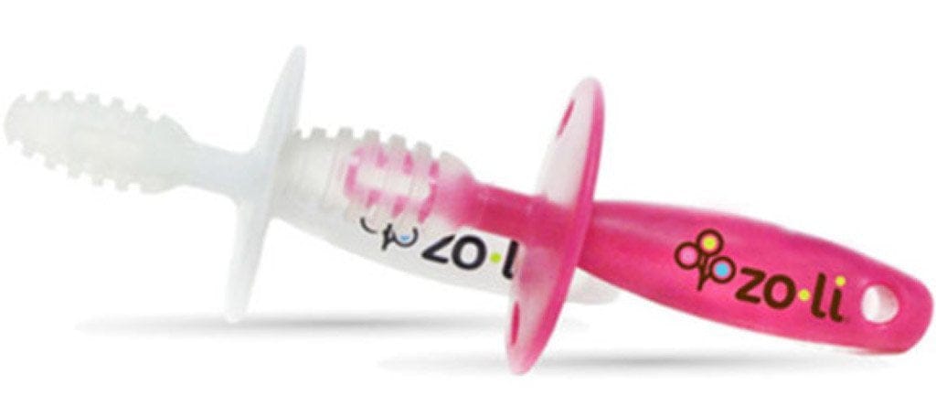 Zoli Chubby Gummy Gum Massaging Teethers, Pink/White