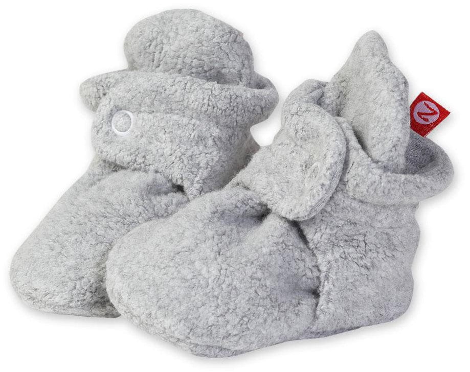 Zutano Cozie Fleece Baby Bootie - Heather Gray, 6m - PFL00-GRHE-O1