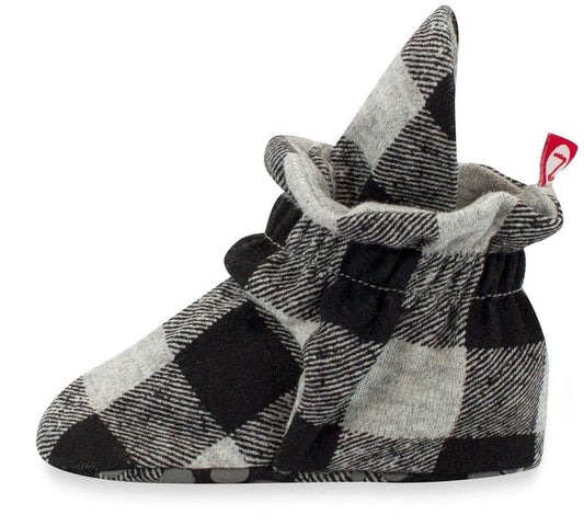 Zutano Organic Cotton Gripper Baby Bootie - Buffalo Check, 3m - P-CHBG-3M