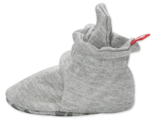 Zutano Organic Cotton Gripper Baby Bootie - Heather Gray, 6m - PG03-GRHE-N3