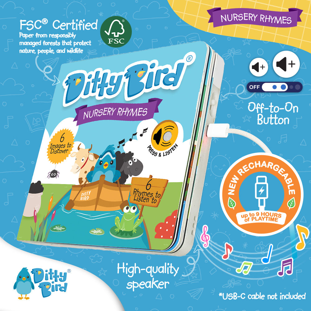 Ditty Bird Musical Books - Nursery Rhymes