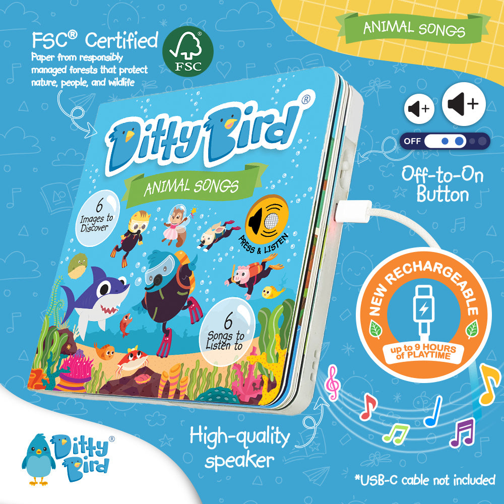Ditty Bird Musical Books - Animal Songs
