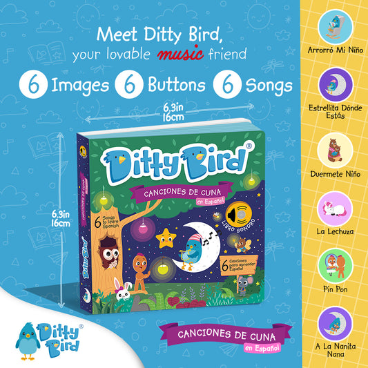 Ditty Bird Musical Books - Canciones de Cuna