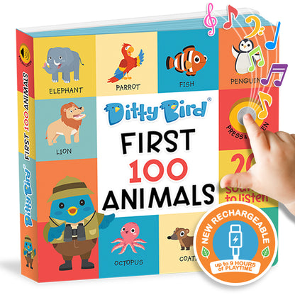 Ditty Bird Musical Books - First 100 Animals