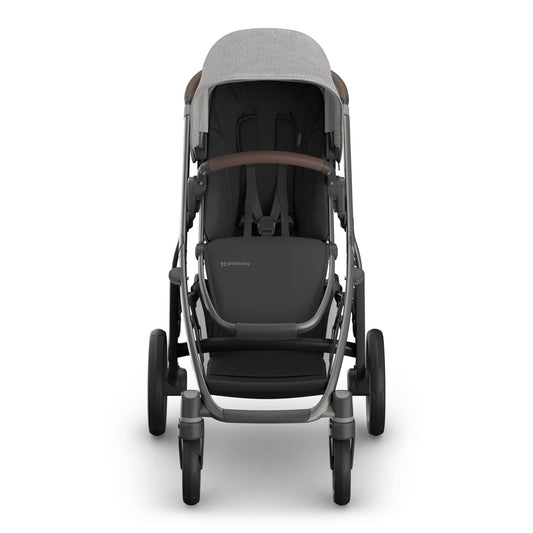 UPPAbaby Vista V3 Single-to-Double Stroller - Beau (Grey Chenille / Graphite Frame / Chestnut Leather)