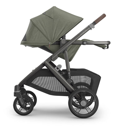 UPPAbaby Vista V3 Single-to-Double Stroller - Evelyn (Meadow Green / Graphite Frame / Chestnut Leather)