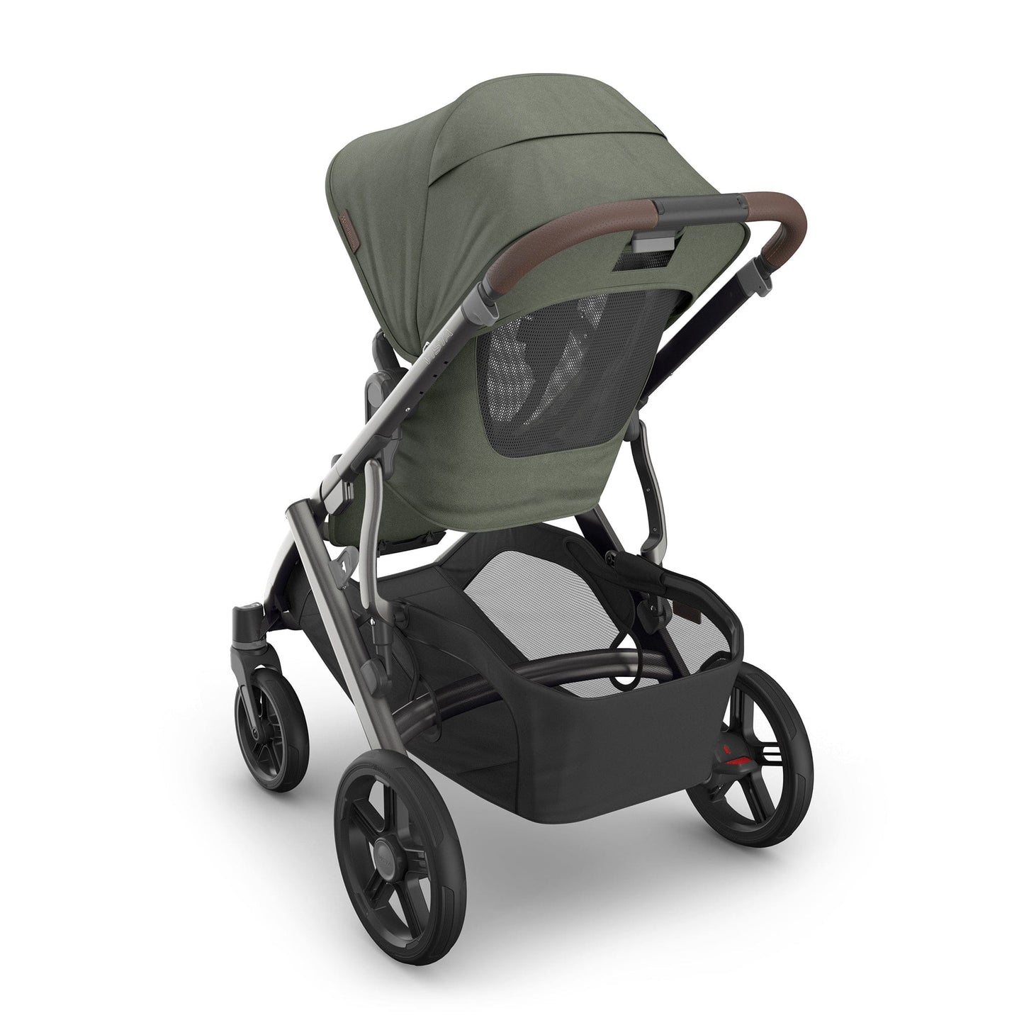 UPPAbaby Vista V3 Single-to-Double Stroller - Evelyn (Meadow Green / Graphite Frame / Chestnut Leather)