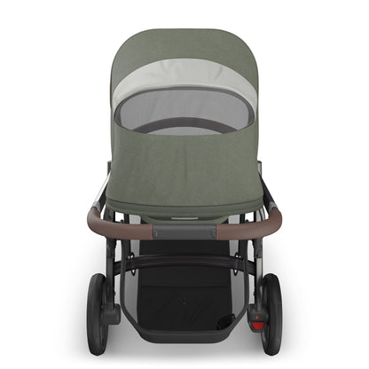UPPAbaby Vista V3 Single-to-Double Stroller - Evelyn (Meadow Green / Graphite Frame / Chestnut Leather)