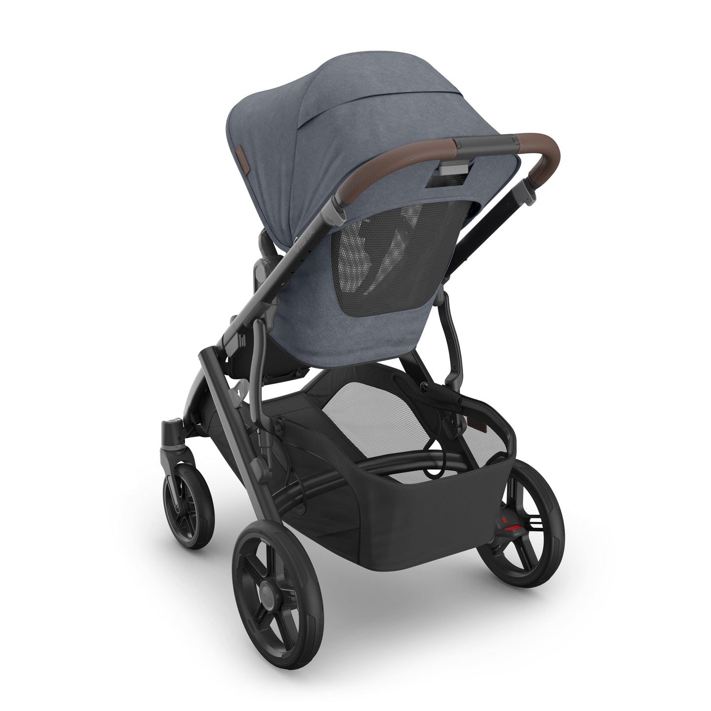 UPPAbaby Vista V3 Single-to-Double Stroller - Julian (Dusty Blue Melange / Carbon Frame / Chestnut Leather) - 0303-VSO-NA-JUL