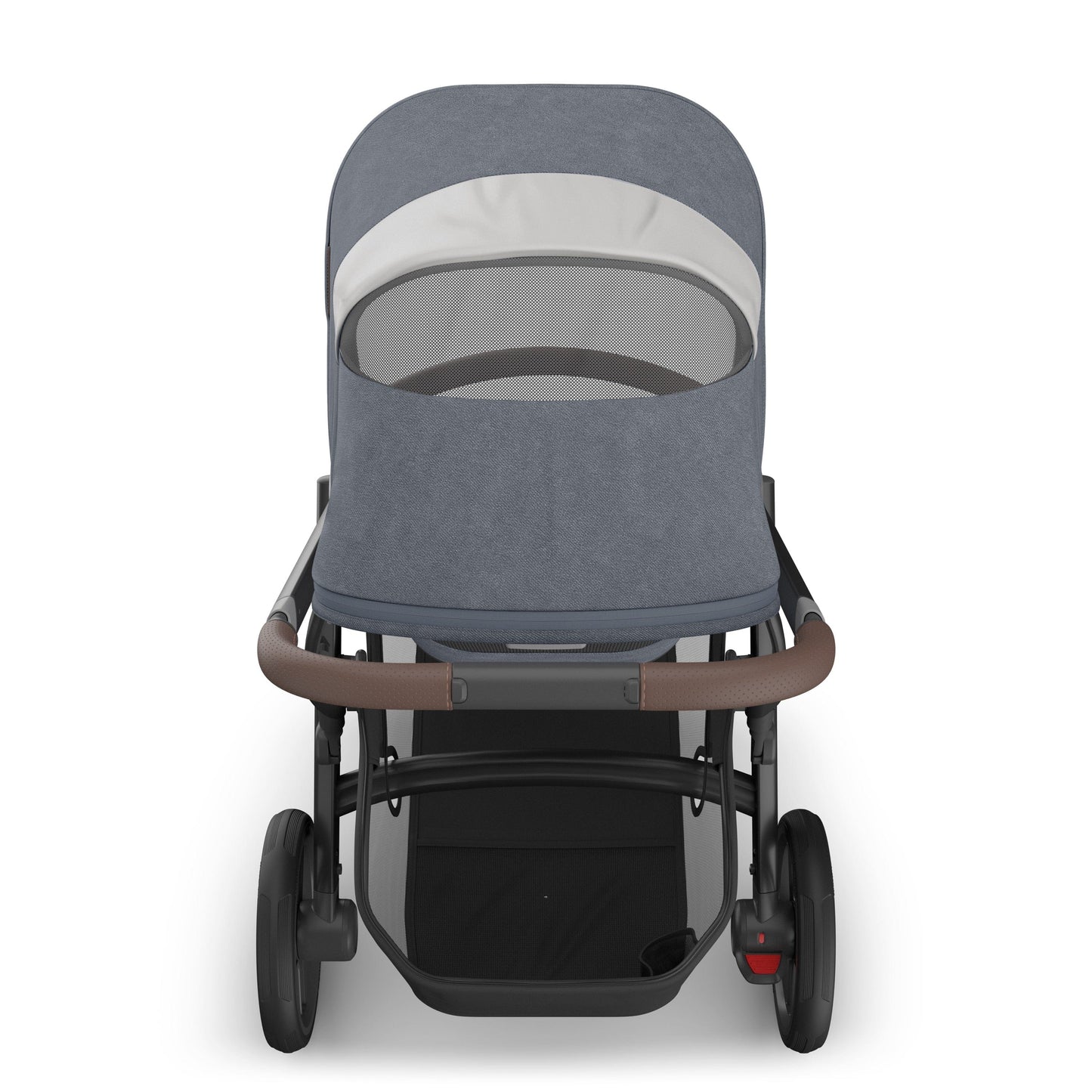 UPPAbaby Vista V3 Single-to-Double Stroller - Julian (Dusty Blue Melange / Carbon Frame / Chestnut Leather) - 0303-VSO-NA-JUL