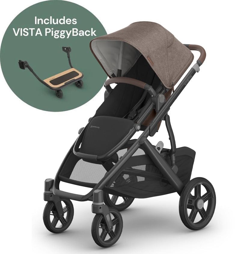 UPPAbaby Vista V3 Single-to-Double Stroller + PiggyBack Ride-Along Bundle - Owen - 0303-VSO-NA-OWN-0217