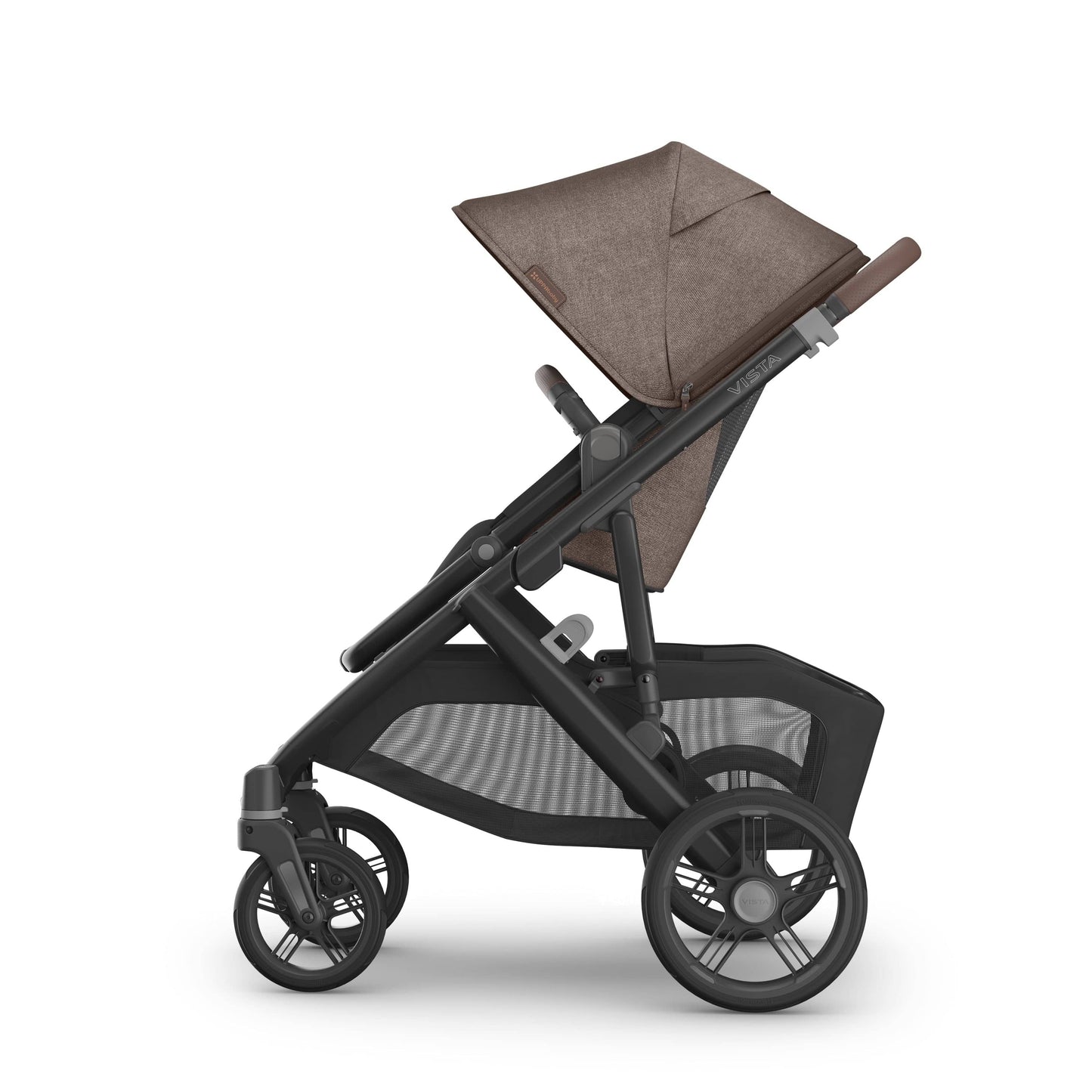 UPPAbaby Vista V3 Single-to-Double Stroller - Owen (Mocha Melange / Carbon Frame / Chestnut Leather)