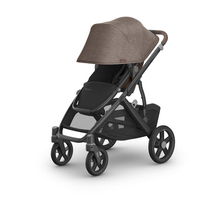 UPPAbaby Vista V3 Single-to-Double Stroller - Owen (Mocha Melange / Carbon Frame / Chestnut Leather)