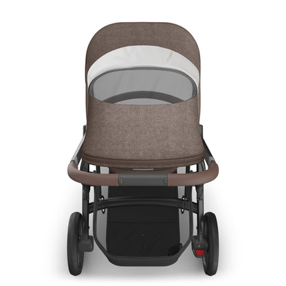 UPPAbaby Vista V3 Single-to-Double Stroller - Owen (Mocha Melange / Carbon Frame / Chestnut Leather)