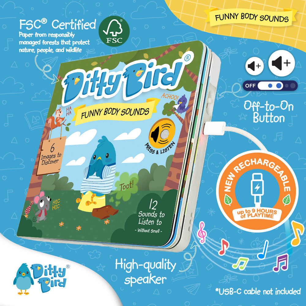 Ditty Bird Musical Books - Funny Body Sounds